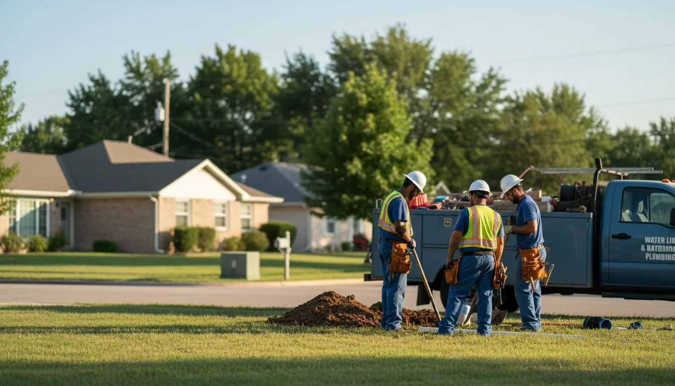 Residential water line and bathroom plumbing service in Hull, IA